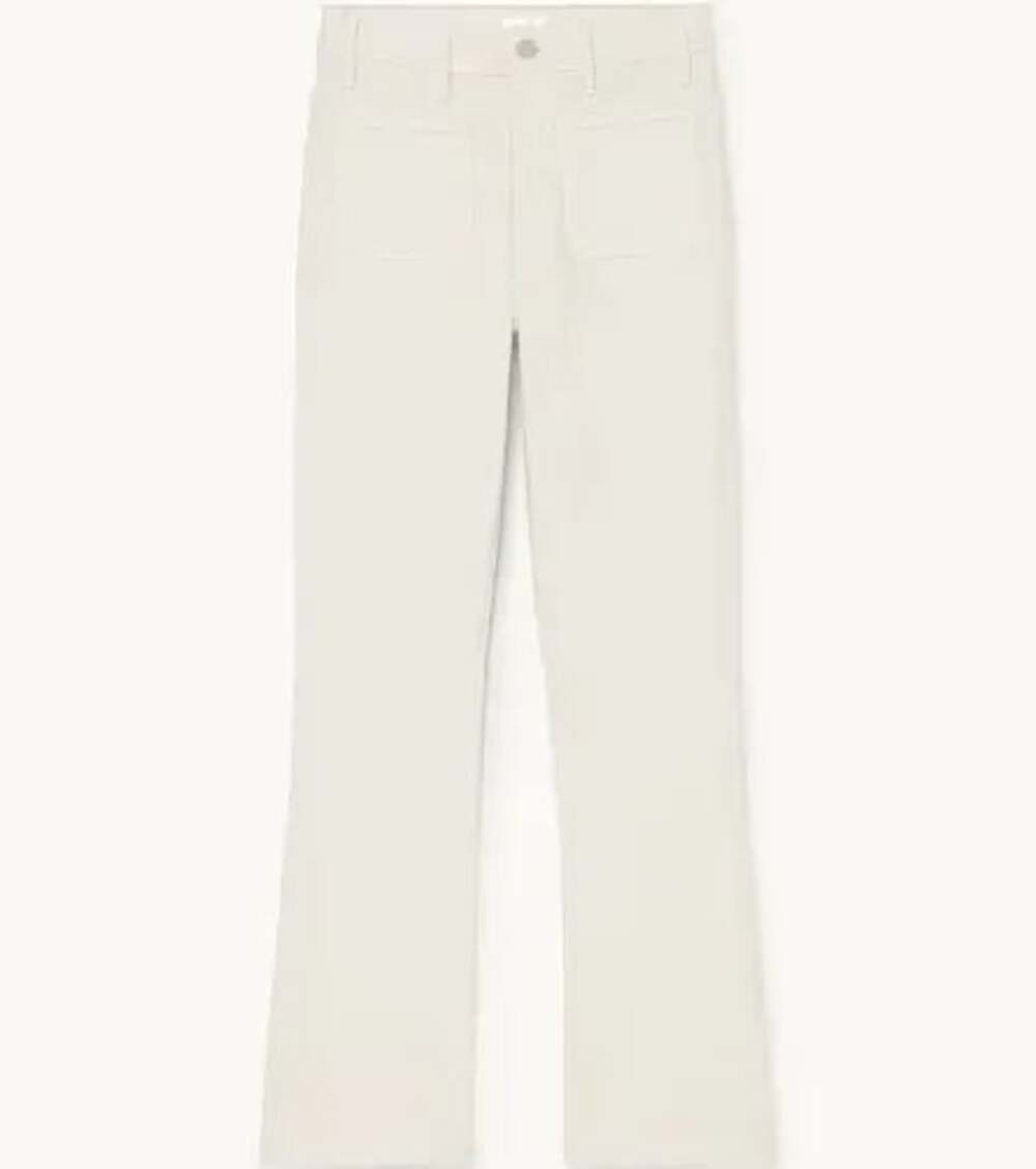 MOTHER The Hustler Patch Pocket Flood Jeans Natural Cream Size 27